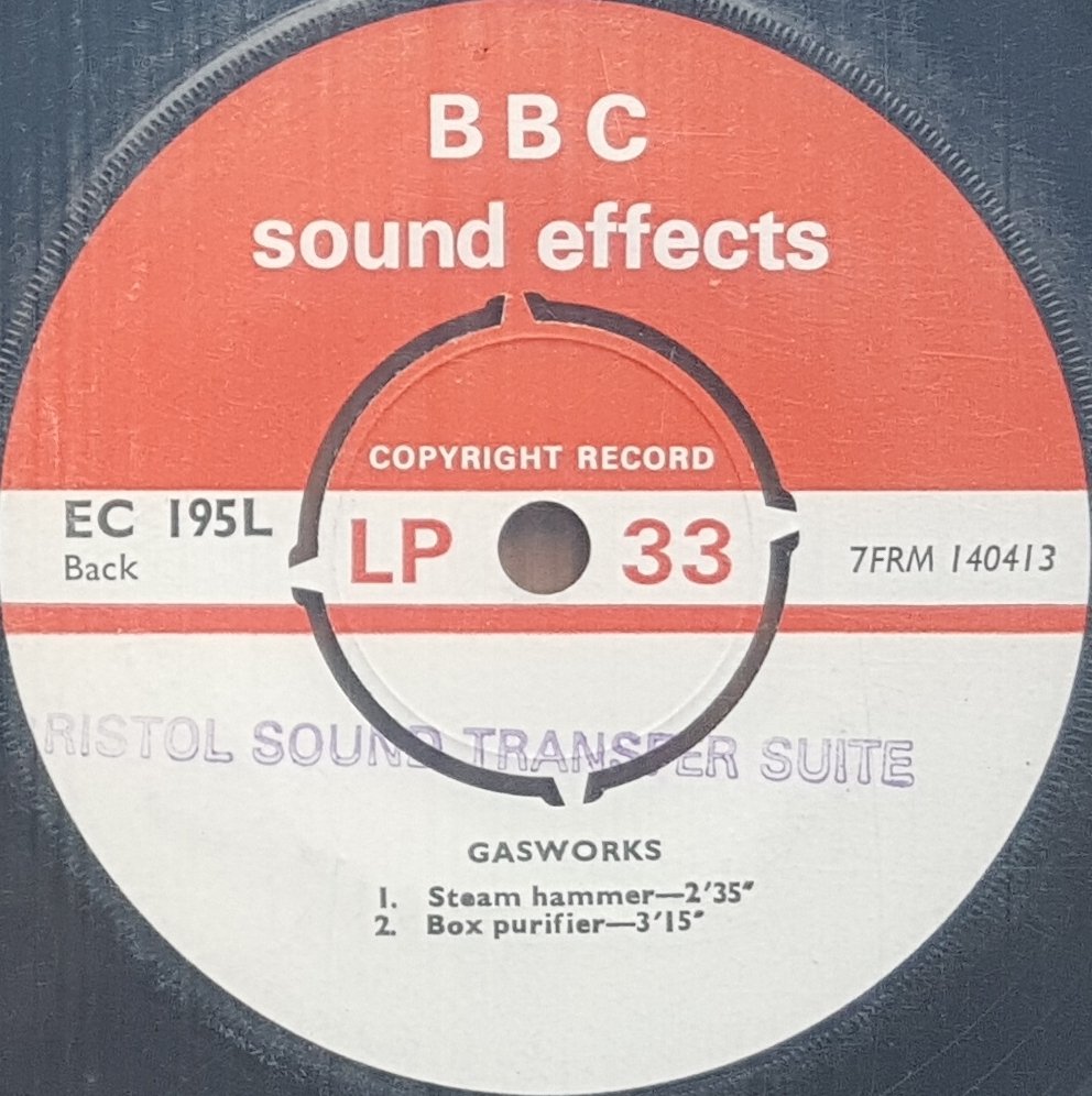 EC 195L Gasworks Not registered from the BBC records and Tapes library Label